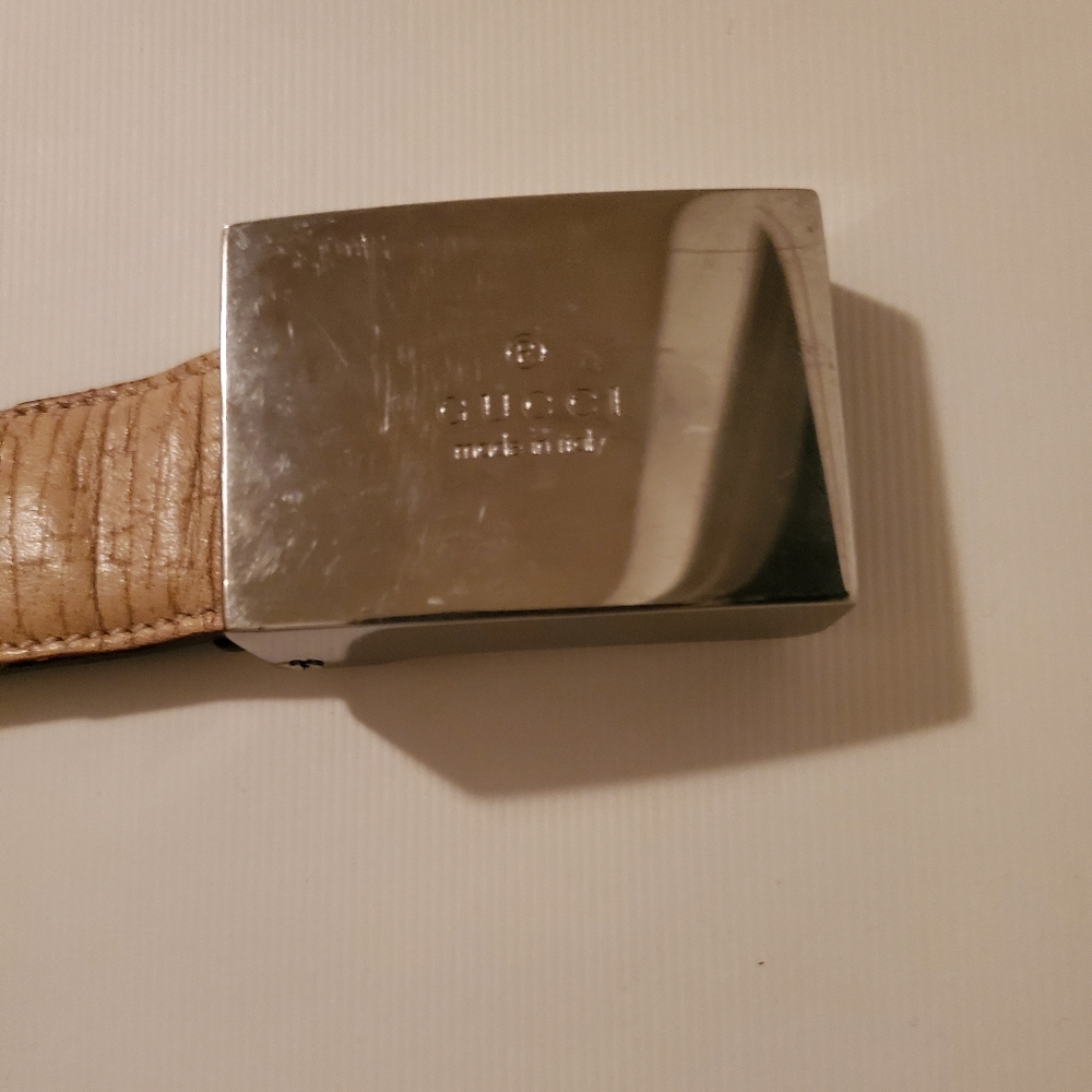 Gucci Leather & Canvas Belt 🎊 Host Pick - Picture 2 of 12